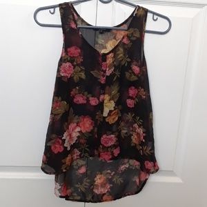 black floral tank top